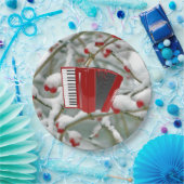 Red Accordion - Berries im Schnee, Pappteller (Party)