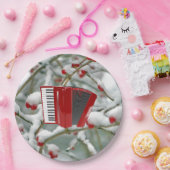 Red Accordion - Berries im Schnee, Pappteller (Party)