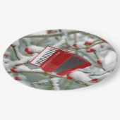 Red Accordion - Berries im Schnee, Pappteller (Schrägansicht)