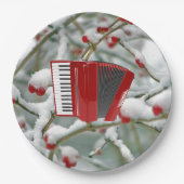Red Accordion - Berries im Schnee, Pappteller (Vorderseite)