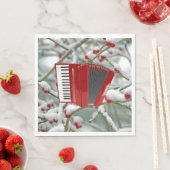 Red Accordion - Berries im Schnee, Serviette (Beispiel)
