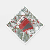 Red Accordion - Berries im Schnee, Serviette (Ecke)