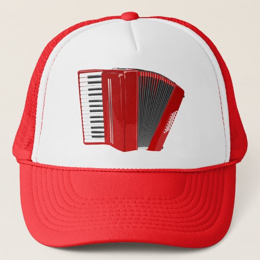 RED ACCORDION DESIGN Trucker Hat Truckerkappe (Vorderseite)