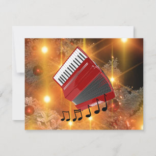 Red Accordion Holiday Design Feiertagskarte