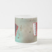 Red Accordion on Musical Notes Mattglastasse (Mittel)