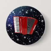 Red Accordion on Night Sky Button (Vorderseite)