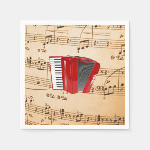 Red Accordion, populäres Design, Serviette