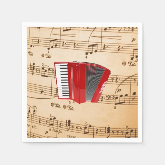 Red Accordion, populäres Design, Serviette (Vorderseite)