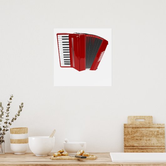 Red Accordion Poster (Küche)
