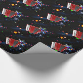 Red Accordion über Starry Background Geschenkpapier (Ecke)