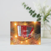 Red Accordion, Weihnachtsgrüße Postkarte (Stehend Vorderseite)