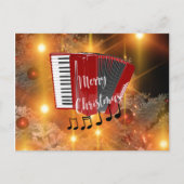 Red Accordion, Weihnachtsgrüße Postkarte (Vorderseite)