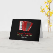 Red Accordion Weihnachtsvorführung Karte (Gelbe Blume)