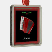 Red Accordion Weihnachtsvorlage Ornament Aus Metall (Rechts)