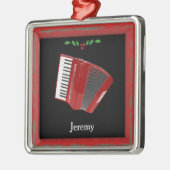 Red Accordion Weihnachtsvorlage Ornament Aus Metall (Links)
