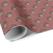 Red Acorn Wrapping Paper Geschenkpapier (Rolleneckpunkt)