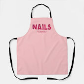 Red Acrylic Typografie Nail Tech Schürze (Vorderseite)