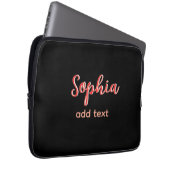 Red add name Girl Boss Schwarz Laptopschutzhülle (Vorne Rechts)
