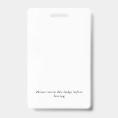 Red Add Your Logo & Bar Code Besucher Ausweis (Rückseite)