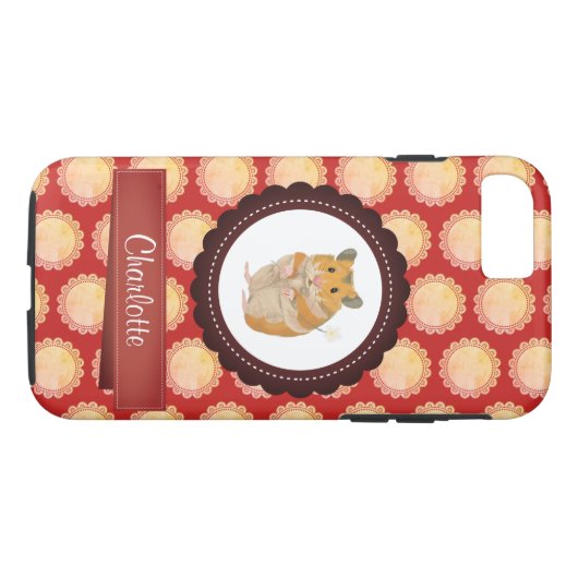 Red Add Your Name Hamster Case-Mate iPhone Hülle (Rückseite (Horizontal))