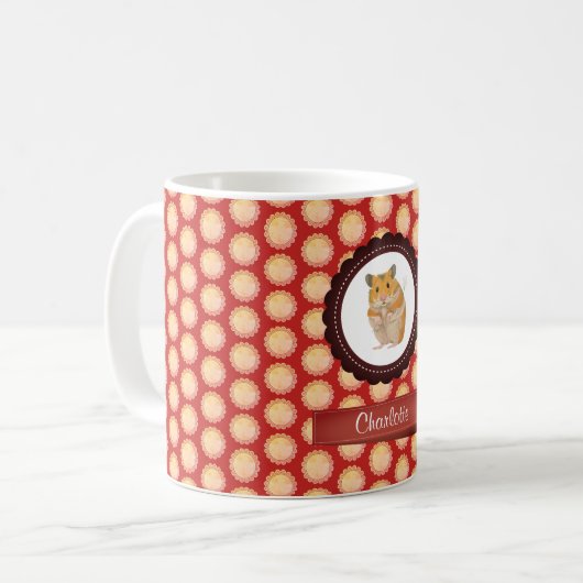 Red Add Your Name Hamster Kaffeetasse (Vorderseite Links)