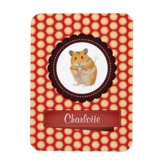 Red Add Your Name Hamster Magnet