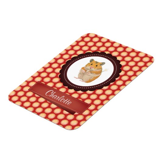 Red Add Your Name Hamster Magnet (Linke Seite)
