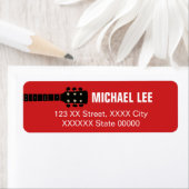 Red Address Label für Gitarrenspieler oder Musikge (Insitu)