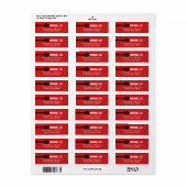 Red Address Label für Gitarrenspieler oder Musikge (Vorne)