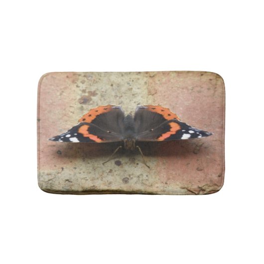 Red Admiral Butterfly Bath Mat Badematte (Vorderseite)