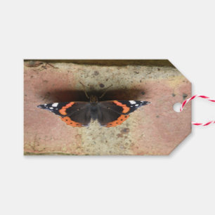 Red Admiral Butterfly Custom Gift Tag Geschenkanhänger