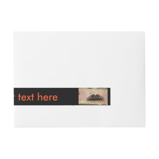 Red Admiral Butterfly Custom Labels Rundum-Adressaufkleber (Vorderseite)