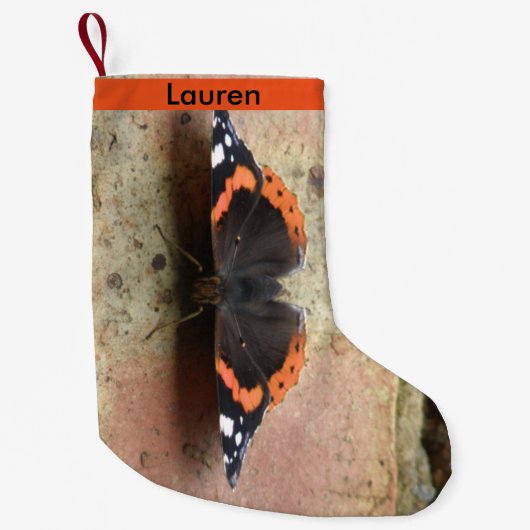 Red Admiral Butterfly Custom Strumpf Kleiner Weihnachtsstrumpf (Vorderseite)