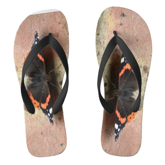 Red Admiral Butterfly Flip Flops Badesandalen (Fußbett)