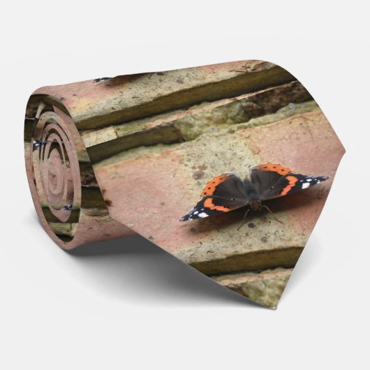 Red Admiral Butterfly Krawatte (Gerollt)