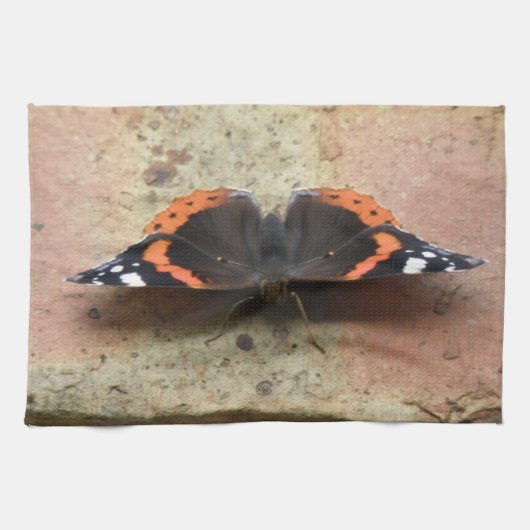 Red Admiral Butterfly Küchentuch (Horizontal)