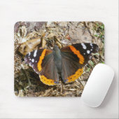 Red Admiral Butterfly Mousepad (Mit Mouse)