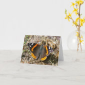 Red Admiral Butterfly Note Card Karte (Gelbe Blume)