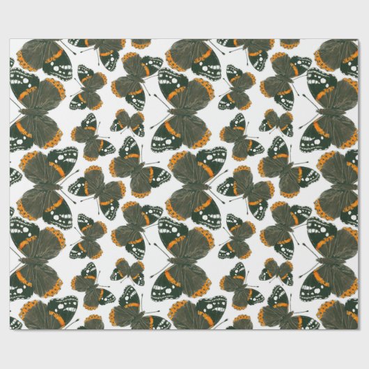 Red admiral butterfly pattern geschenkpapier (Flach)