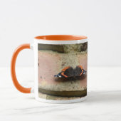 Red Admiral Butterfly Tasse (Links)