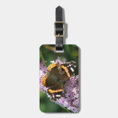 Red Admiral Butterfly und Buddleia Custom Gepäckanhänger (Vorderseite vertikal)
