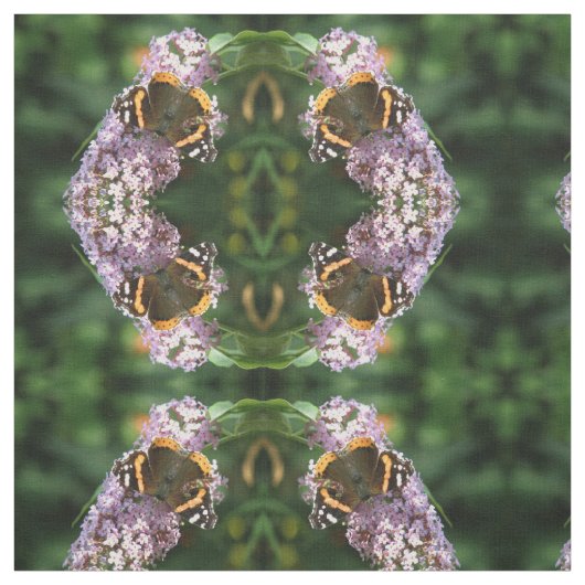 Red Admiral Butterfly und Buddleia Gemustert Stoff (Muster)