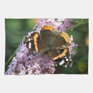 Red Admiral Butterfly und Buddleia Küchentücher