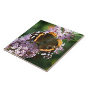 Red Admiral Butterfly und Buddleiie Tile Fliese (Seite)