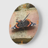 Red Admiral Butterfly Wall Clock Große Wanduhr (Winkel)