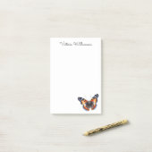 Red Admiral Butterfly Watercolor Personalized Post-it Klebezettel (Auf Schreibtisch)