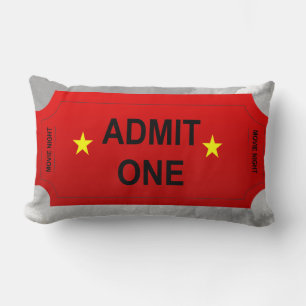 Red Admit One Ticket Zuhause Theaterdesign Lendenkissen