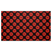 Red African Daisy Pattern auf schwarz Stoff (Fat Quarter (45,7 x 55,9 cm))