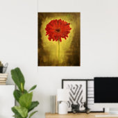 Red African Daisy Poster (Heimbüro)