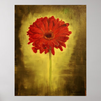 Red African Daisy Poster